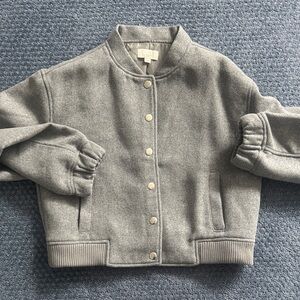 LOFT Gray bomber Jacket